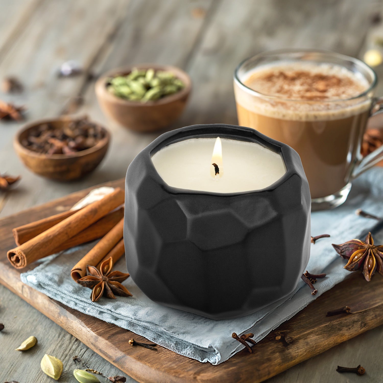 Emma Growing Candle – Black Ceramic Candle with Plantable Seed