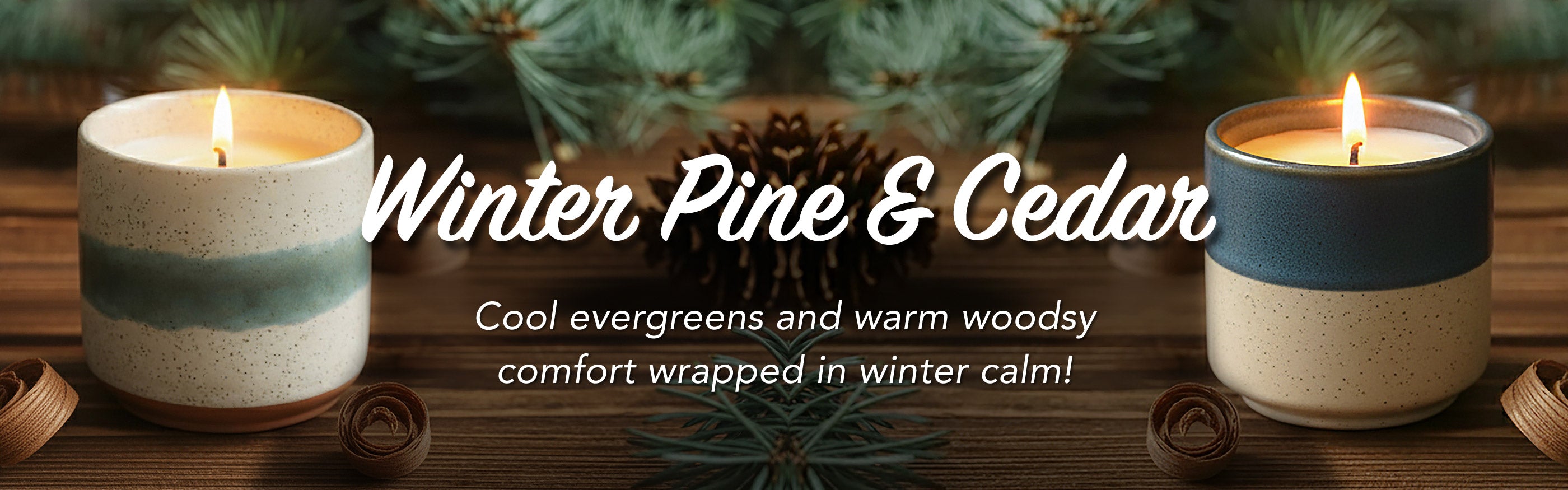 Winter Pine and Cedar Banner